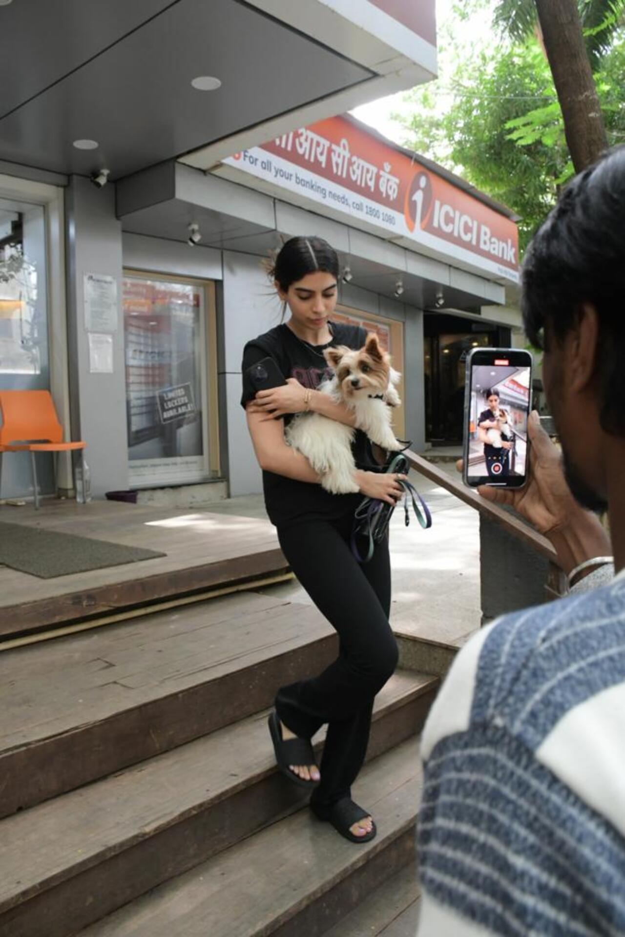 Khushi Kapoor was seen with her paw-fect workout partner
